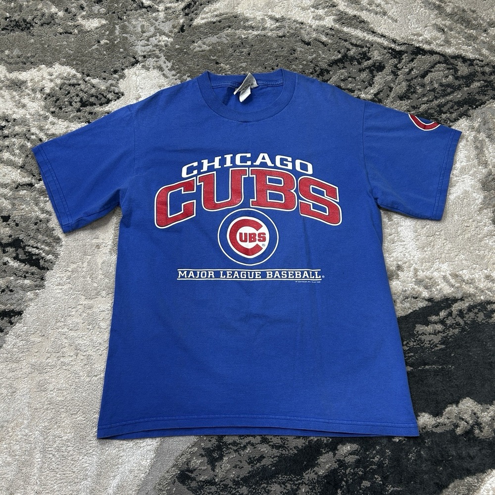 Vintage BIKE Athletic 1991 Chicago Cubs Single Stitch Shirt Mens‎ XL Blue